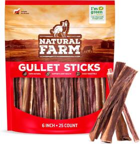 Natural Farm Pet 711181087093 Gullet Sticks 6 Inch 25 Pack Grain-free Preservative-free And Fu