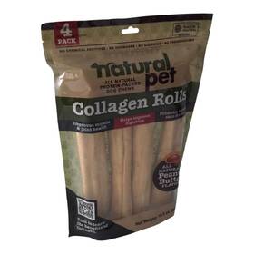 Natural Pet 814091115013 Collagen Rolls Dog Chews 4 Pack All Protein No Chemicals