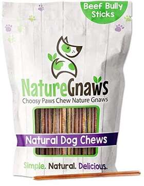 Nature Gnaws 850014204396 Extra Thin Bully Sticks For Dogs - Premium Natural Beef Bones Long Last Inch