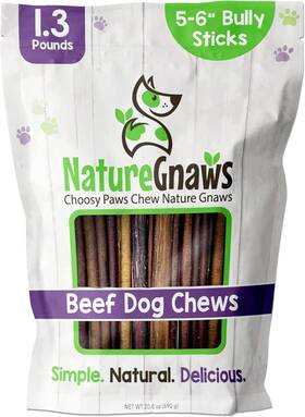 Nature Gnaws 850027478128 Bully Sticks For Dogs 1.3lb - Premium Natural Beef Dental Bones