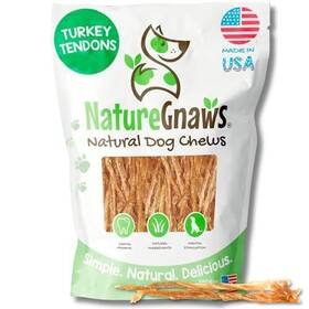 Nature Gnaws 850027478838 Usa Turkey Tendons For Dogs 8oz - Delicious Grain Free Reward Snack Sma