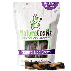 Nature Gnaws 850027478982 - Braided Twists For Dogs Premium Natural Beef Dog Chew Treats