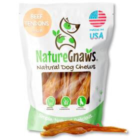 Nature Gnaws 850049430067 Usa Beef Tendons For Dogs 8oz - Mixed Thickness Long Lasting Aggressi