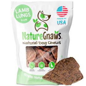 Nature Gnaws 850049430340 Usa Lamb Lung Filets For Dogs 8oz - Single Ingredient Natural Dog Chew Trea