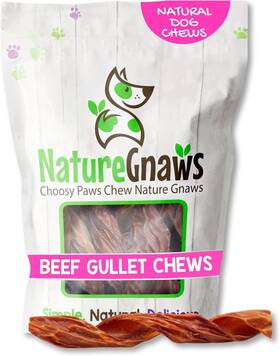 Nature Gnaws 855357007185 Beef Gullet Springs For Dogs 7-8 Inch 12 Count Pack Of 1