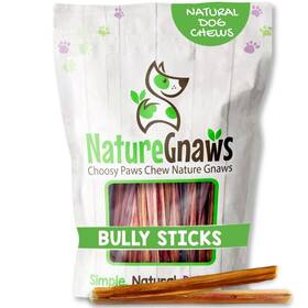 Nature Gnaws 855357007314 Extra Thin Bully Sticks For Small Dogs 5-6 Inch 25 Count - Long Lasting Lig