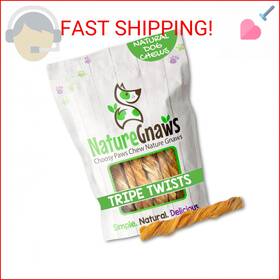 Nature Gnaws 857270008133 Tripe Twists For Dogs 4-5 Inch 10 Count - Crunchy Grain Free Reward S