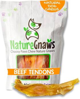 B01n1exhp7 Nature Gnaws Beef Tendons For Dogs 4-5 Inch 12 Count - Mixed Thickness Long Lasting Small
