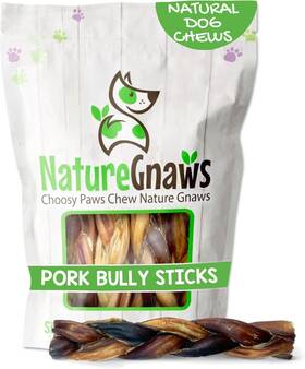 B075vfp2bk Nature Gnaws 50pk Extra Thin Pork Bully Sticks 5-6in Small Dogs Puppies Bacon