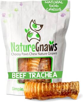 B07z45f891 Nature Gnaws Beef Trachea Chews For Dogs 6 Inch Count - Long Lasting Natural