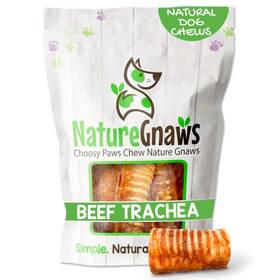 Pr00164 Nature Gnaws Beef Trachea Chews For Dogs 3 Inch 12 Count - Long Lasting Natural Crunchy Dog Ch