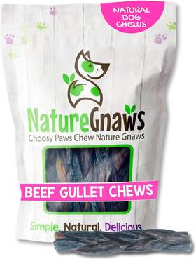 Pr00473 Nature Gnaws Braided Beef Gullet Chews For Dogs 5-6 Inch 10 Count - Long Lasting F