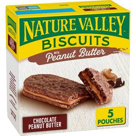 Nature Valley 016000158573 Biscuit Sandwiches Chocolate Peanut Butter Snacks 5 Ct 6.75 Oz
