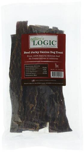 Natures Logic 858155001706 1 Lb Beef Jerky Canine Treat Pack One Size