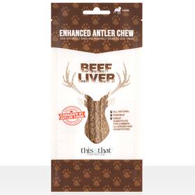 11738 Natures Toughest Chew Beef Liver Enhanced Elk Antler - Large