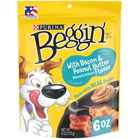 00038100158598 Nestle Purina Pet Beggin Strips With Bacon And Peanut Butter Flavor - 6 Oz