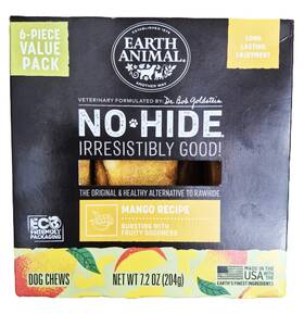 No Hide 850068922154 6pk No-hide Roll Mango Vegetarian Recipe Sm Natural Rawhide Alt Dog Chews 7.2oz