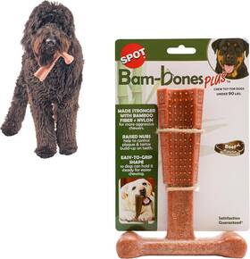 54493 Nobrand Durable Bamboo And Nylon Dog Chew For Aggressive Chewers Beef Flavor 7in