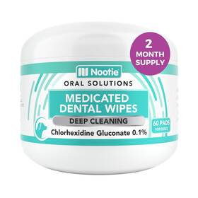 Nootie 811048022615 Medicated Dental Wipes For Dogs Cleans Teeth And Freshens Breath D