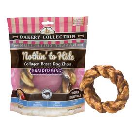 Nothin To Hide 810002633829 Nothinft Collagen-based Dog Chews Large Braided Rings Beef Flavor Ea