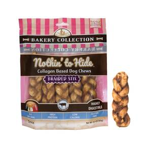 Nothin To Hide 810002633836 Nothinft Collagen-based Dog Chews Small Braided Stix Beef Flavor Eas