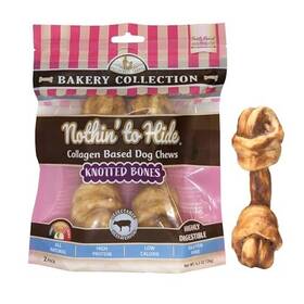 Nothin To Hide 810002633874 Nothinft Collagen-based Dog Chews Medium Knotted Bones Beef Flavor E