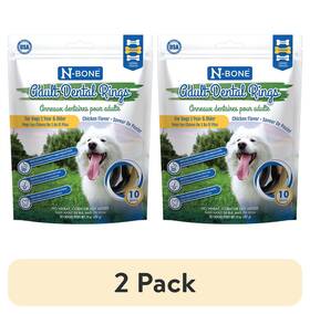 Npic 445002359320 2 Pack N-bone Adult Dental Rings Chicken Flavor 10 14oz