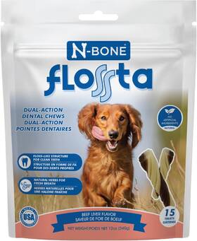 Npic 744110950670 Flossta Dental Chews For Dogs Natural Beef Liver Flavor No Dyes Grain-free