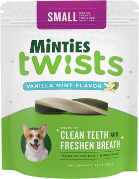 92000022124 Npic Minties Dental Twists For Dogs Vet-recommended Vanilla-flavored Chews Fo