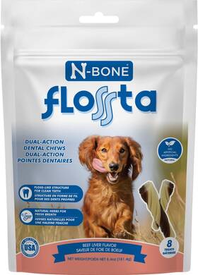 Pfe-67580262  Npic Flossta Dual Action Dental Chews Beef Liver Flavor 6.4-oz Bag