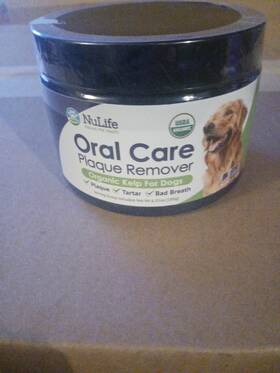 Nulife Natural Pet Health 060700630070 Dog Teeth Cleaning Powder Plaque And Tartar Remover Bad Breath Treatment