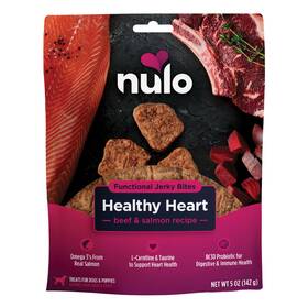 Nulo 810125291111 Functional Jerky Healthy Heart Beef And Salmon Dog Treats 5 Oz Bag