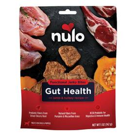Nulo 810125291128 Functional Gut Dog Jerky Treats Lamb And Turkey 5 Oz Bag