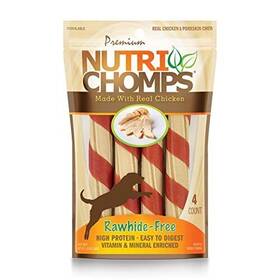 Nutri Chomps 015958988010 Nutrichomps Dog Chews 6-inch Twists Easy To Digest Rawhide-free Treats