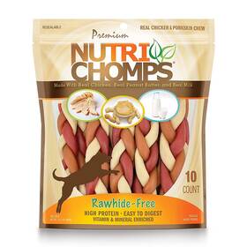 Nutri Chomps 015958988898 Nutrichomps Dog Chews 6-inch Braids Easy To Digest Rawhide-free Treats