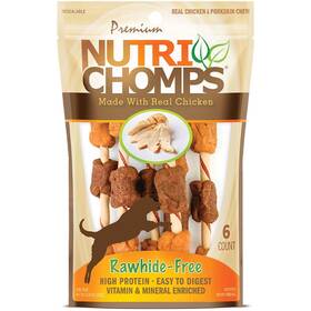 Nutri Chomps 015958989284 Inch Dog Chicken And Duck Kabobs Treat 6 Count