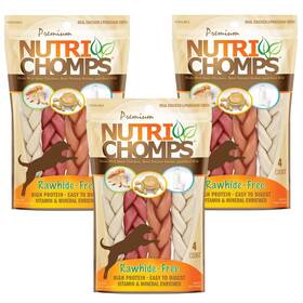 Nutri Chomps 015958992376 Nutrichomps Dog Chews- 6-inch Braids Easy To Digest Rawhide-free Treats