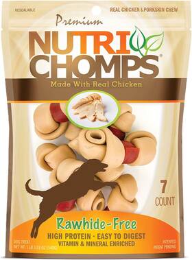 Nt007v Nutri Chomps Nutrichomps Dog Chews 4-inch 1 Count Pack Of 7 Cream With Brown Wrap