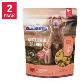 Nutribites 313089691664 Canature Freeze Dried Salmon Dog And Cat Treat 18oz 2-pack