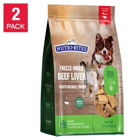 Nutribites 744759974327 Canature Freeze Dried Beef Liver Dog And Cat Treat 27oz 2-pack