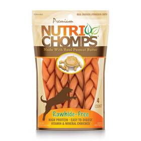 Nt023v Nutrichomps 4ct 6 Inch Peanut Butter Flavor Braid Tgp6