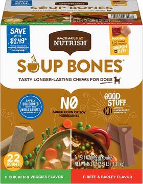 Nutrish 071190034267 Rachael Ray Soup Bones Long Lasting Dog Chews Variety Pack