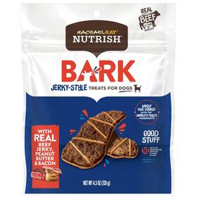 5x-nutrish Nutrish 071190980458 Rachael Ray Bark Jerky-style Dog Treats With Real Beef Jerky Peanut