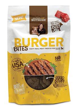 1752173 Nutrish Rachael Ray Burger Bites Dog Treats Beef Recipe With Bison 12 Oz. Pouch
