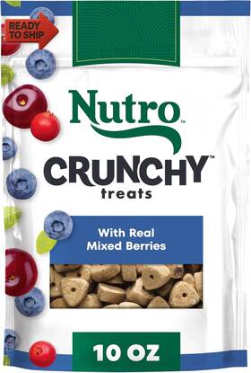Nutro 744110354515 Crunchy Dog Treats With Real Mixed Berries 10 Oz. Bag