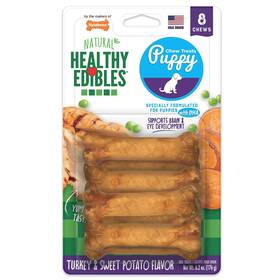Nylabone 018214829256 Healthy Edibles Natural Puppy Chews Long Lasting Treats For Puppies Turkey &