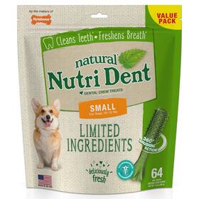 Nylabone 018214842699 Nutri Dent Dog Dental Chews - Natural Teeth Cleaning And Breath Freshener