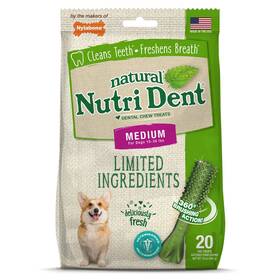 Nylabone 018214842712 Nutri Dent Dog Dental Chews - Natural Teeth Cleaning And Breath Freshener
