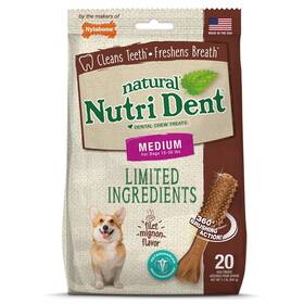 Nylabone 018214842835 Nutri Dent Dog Dental Chews - Natural Teeth Cleaning And Breath Freshener
