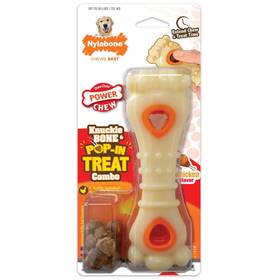 Nylabone 018214848936 Knuckle Bone And Pop-in Treat Combo - Chicken Flavor Opened/damaged Box